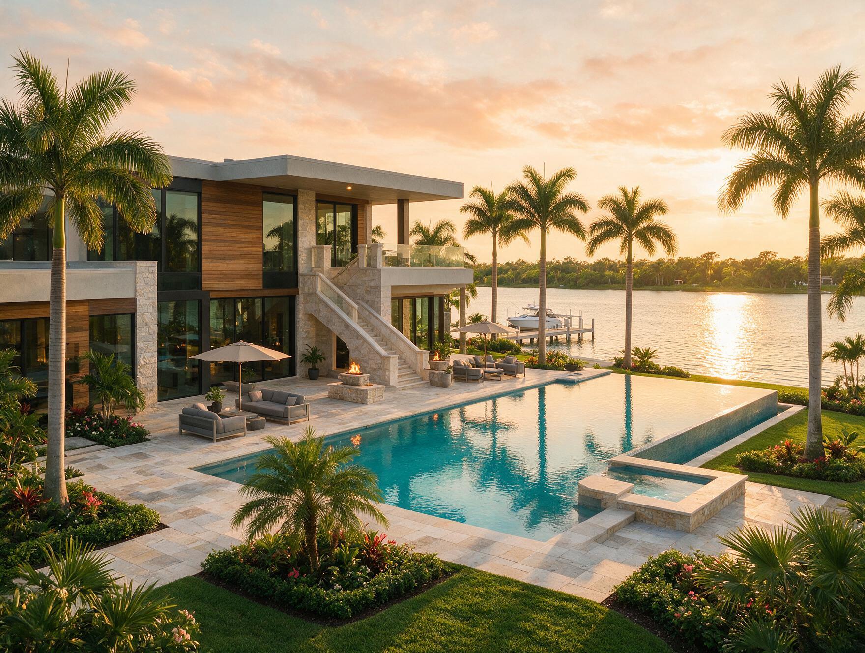 Luxury waterfront estate built by Cmax GC in Windermere, Florida