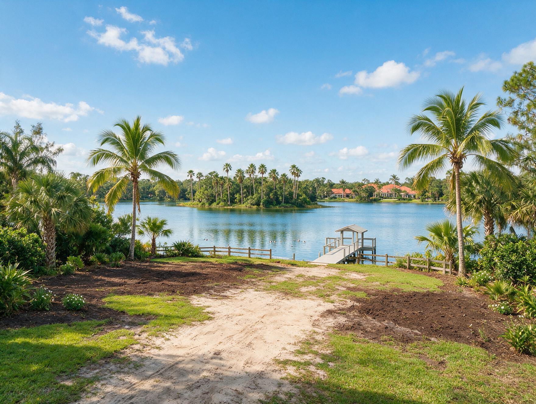 Vacant waterfront lot in Windermere, Florida before Cmax GC luxury estate construction