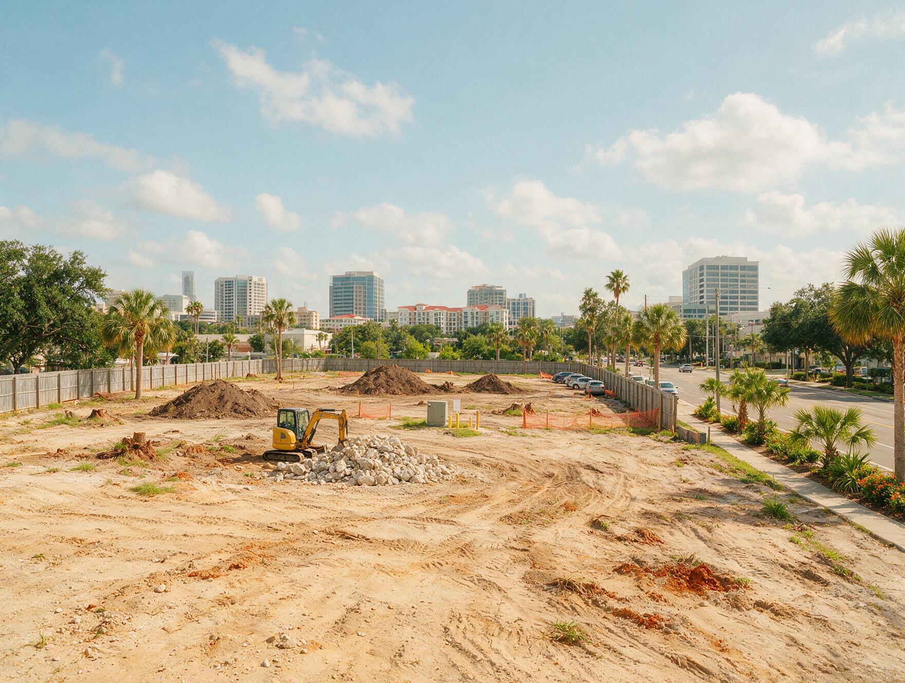 Vacant lot in Orlando, Florida before Cmax GC new construction